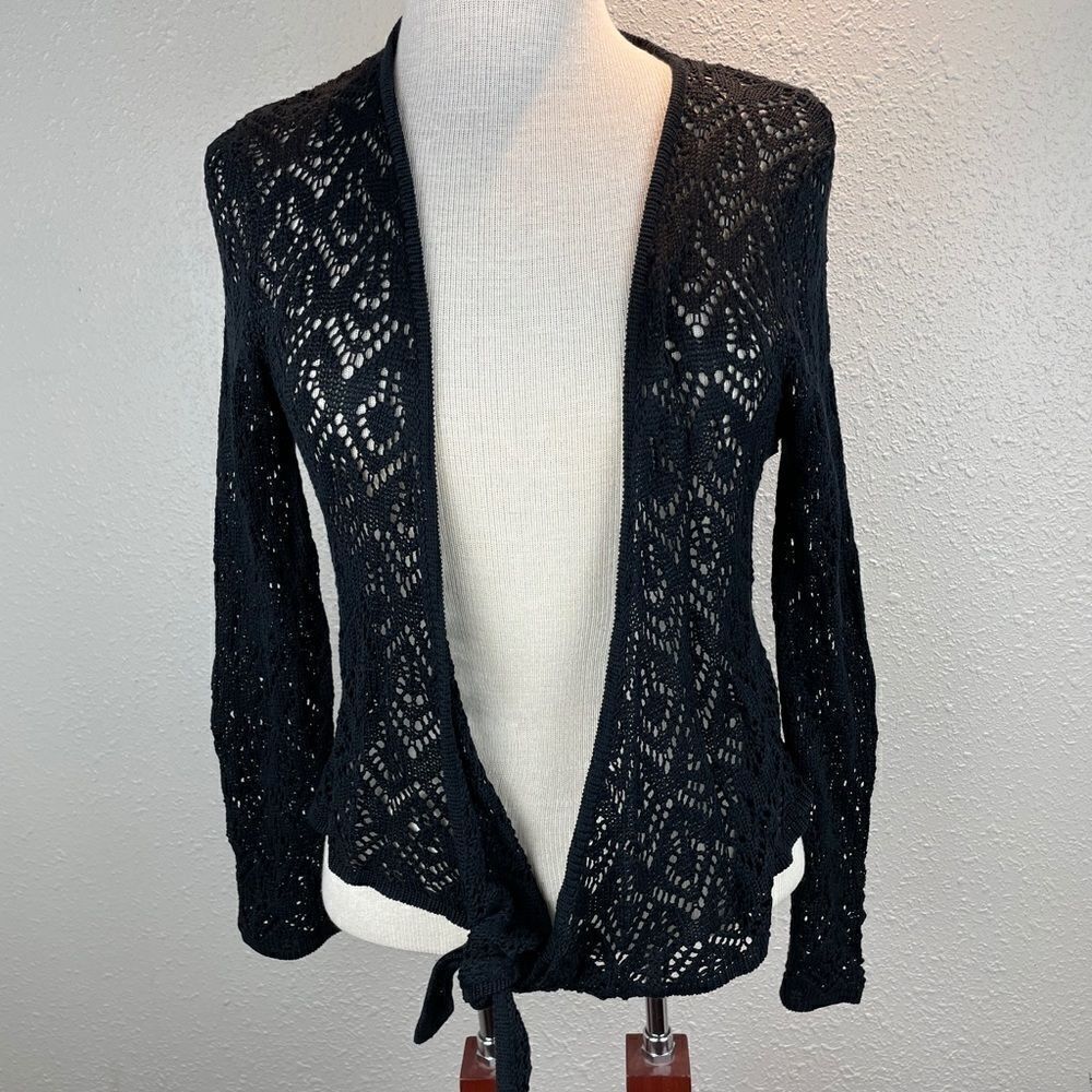 NWT Luciano Dante Black Silk Blend Cardigan Top